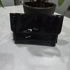 Dior Black Patent Leather Clutch